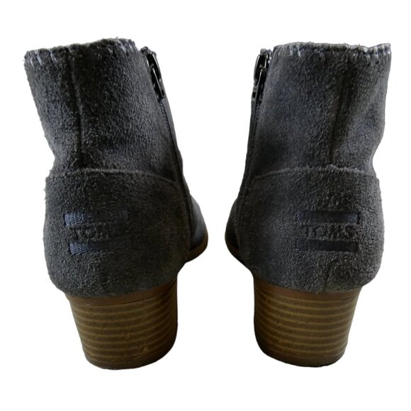 TOMS Gray Suede Pink Lining Ankle Boots US 5 EU 37 #780 - Picture 3 of 9
